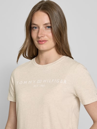 Tommy Hilfiger Regular Fit T-Shirt aus reiner Baumwolle Sand 3