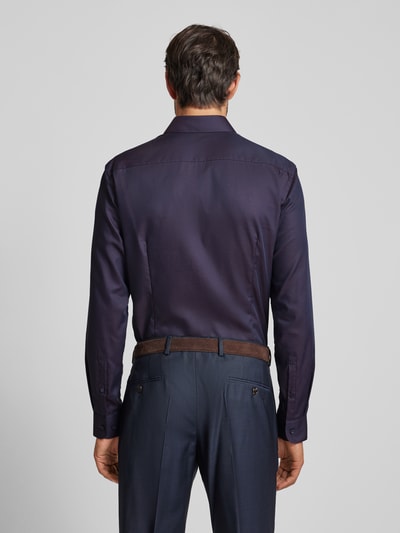 Jake*s Slim Fit Business-Hemd mit Kentkragen Aubergine 5