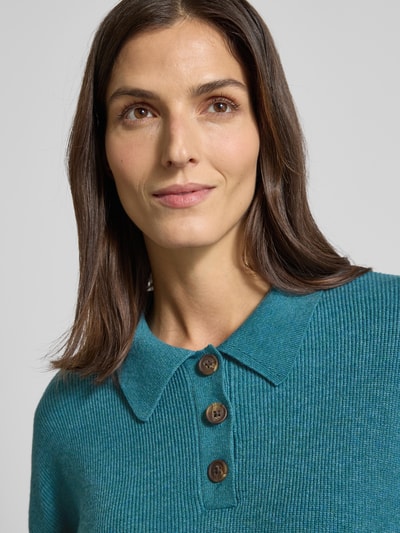 Vero Moda Regular fit pullover met polokraag, model 'EXCITING' Petrol - 3