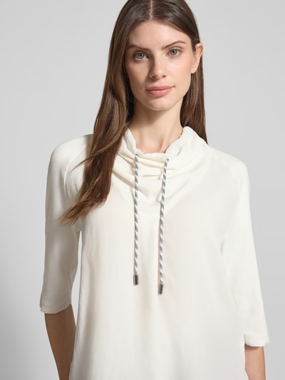 Marc Cain T-Shirt aus Baumwoll-Mix mit Tunnelzug Offwhite 3