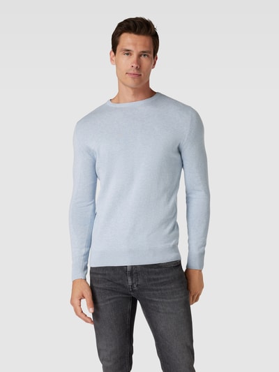 Tom Tailor Gebreide pullover met labelstitching, model 'BASIC' Lichtblauw - 4