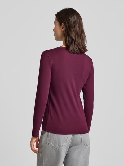 Tom Tailor Regular Fit Langarmshirt aus Baumwoll-Mix Bordeaux 5