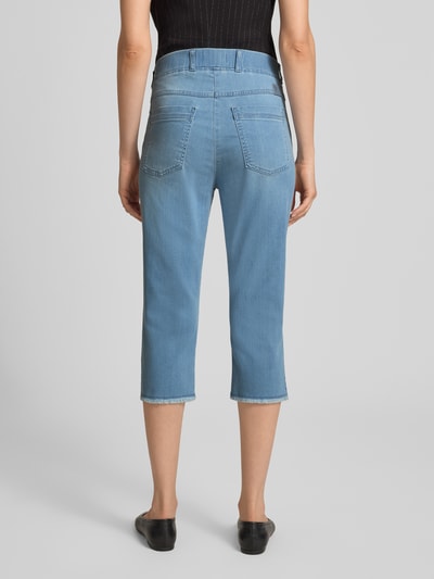 Raphaela By Brax slim fit caprijeans van katoenmix met elastische band Blauw - 5