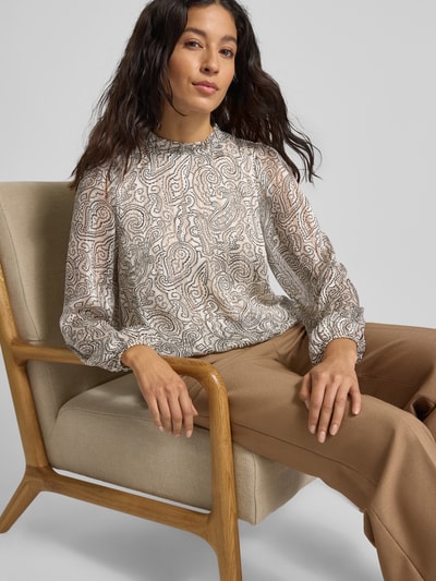 More & More Regular fit blouse met opstaande kraag en paisleymotief Offwhite - 3