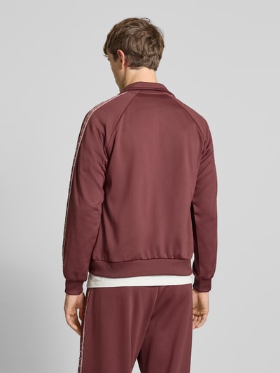 REVIEW trainingsjack met opgestikt band op raglanmouwen Chocoladebruin - 5