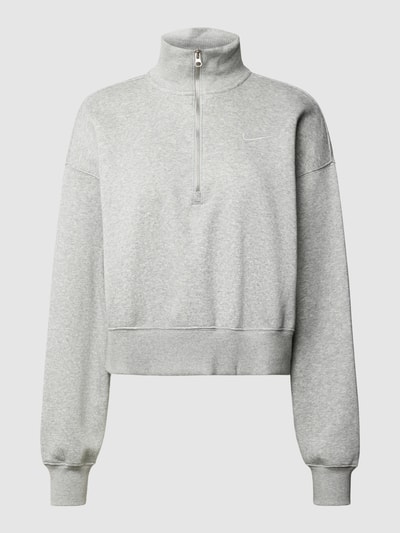 Nike Cropped Sweatshirt mit kurzem Reißverschluss Mittelgrau 1