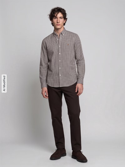 Polo Ralph Lauren Custom Fit Freizeithemd aus reiner Baumwolle Mittelbraun 1