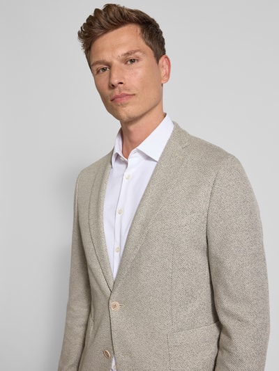 s.Oliver BLACK LABEL Slim Fit Anzugsakko aus meliertem Jersey Beige 3