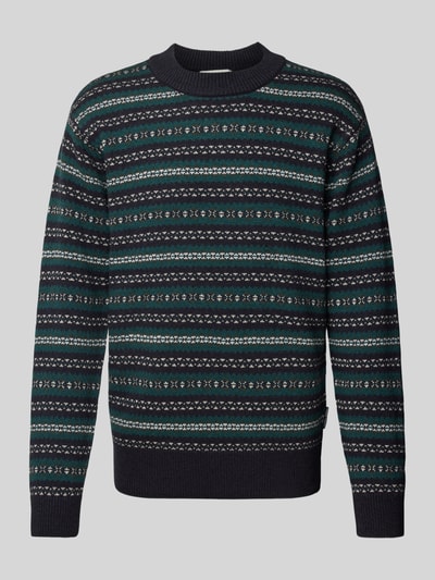 Casual Friday Strickpullover mit gerippten Abschlüssen Modell 'Klaes' Petrol 2