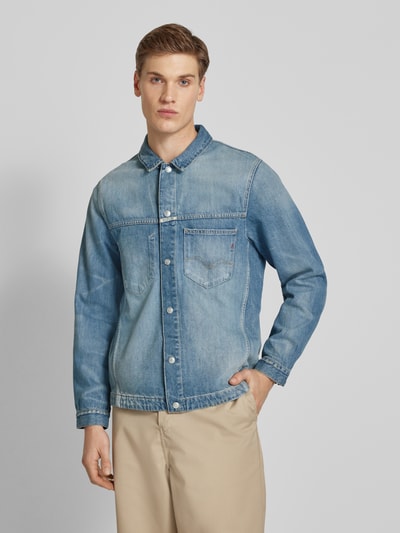 Replay Regular Fit Jeanshemdjacke mit Brusttasche Modell 'Worker Shirt' Jeansblau 4