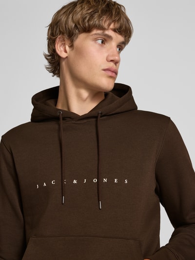 Jack & Jones Hoodie mit Label-Print Mittelbraun 3