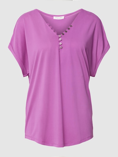 Christian Berg Woman Blouseshirt met sierknoopsluiting Fuchsia - 2