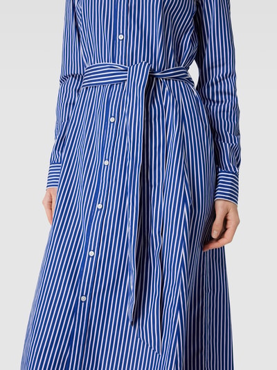 Polo Ralph Lauren Hemdblusenkleid mit Streifenmuster Modell 'ASHTN' Blau 3