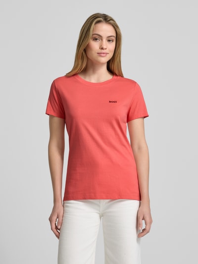 BOSS Orange Slim fit T-shirt van puur katoen, model 'ESOGO' Rood - 4
