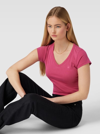 G-Star Raw T-shirt met V-hals, model 'Eyben' Bordeauxrood - 3