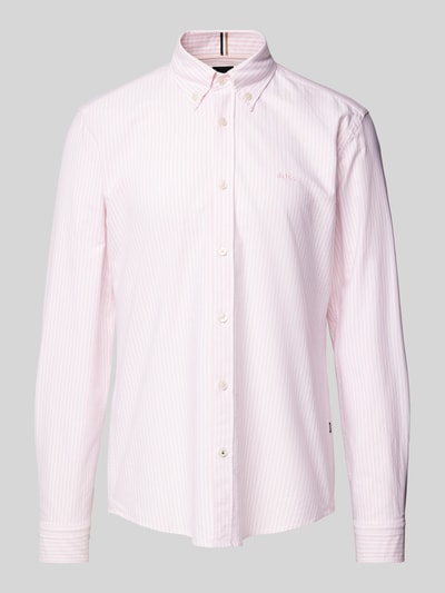 BOSS Slim Fit Business-Hemd mit Knopfleiste Modell 'Roan' Rosa 2