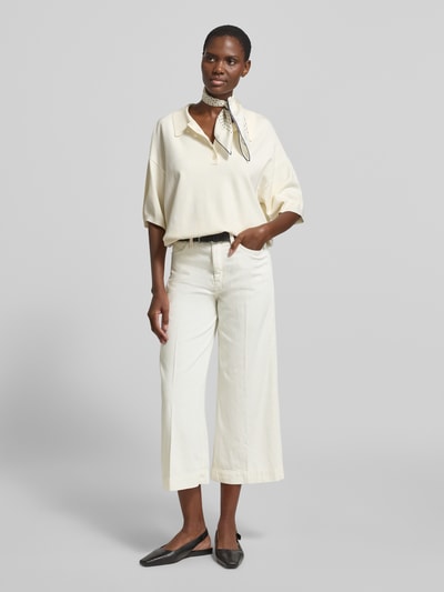 s.Oliver RED LABEL Wide leg culotte-jeans van mix van katoen en lyocell Offwhite - 1