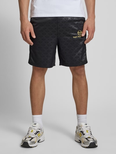 SERGIO TACCHINI Korte broek met labelstitching, model 'NERO' Zwart - 4