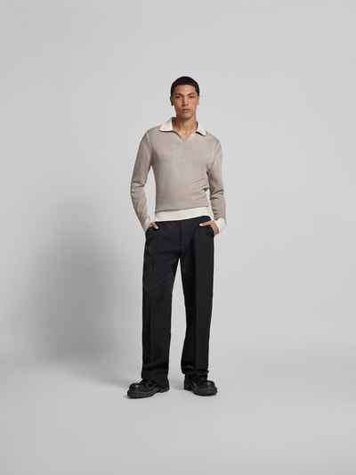 Diesel Sweatshirt mit Polokragen Hellgrau 1