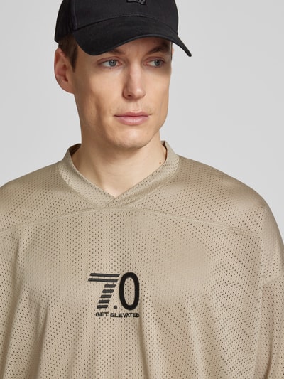 EA7 Emporio Armani T-Shirt mit Statement-Stitching Modell 'TRAIN 7.0' Beige 3