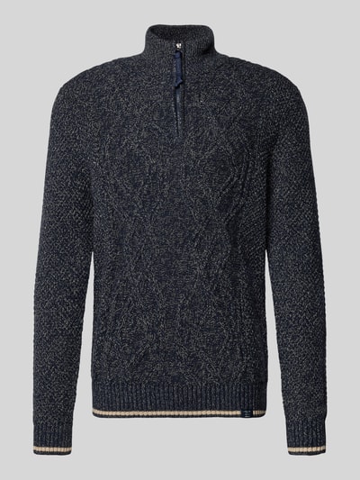 Lerros Sweter z dzianiny z kołnierzem Ciemnoniebieski 2