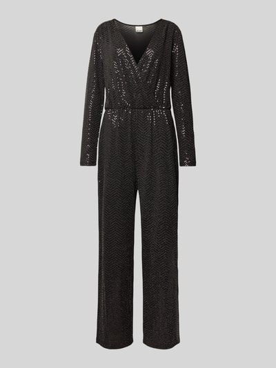 ICHI Jumpsuit mit V-Ausschnitt Modell 'NELENIA' Black 2