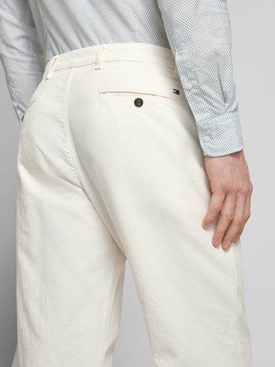 Tommy Hilfiger Regular fit chino met bandplooien, model 'HARLEM' Offwhite - 3