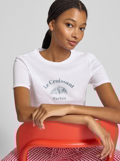 Only Regular Fit T-Shirt aus reiner Baumwolle Modell 'BINA LIFE' Weiss 3