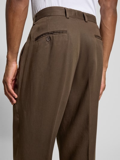 Selected Homme Spodnie garniturowe o kroju relaxed fit z czystego lyocellu model 'RELAXED-KIM' Ciemnobrązowy 3