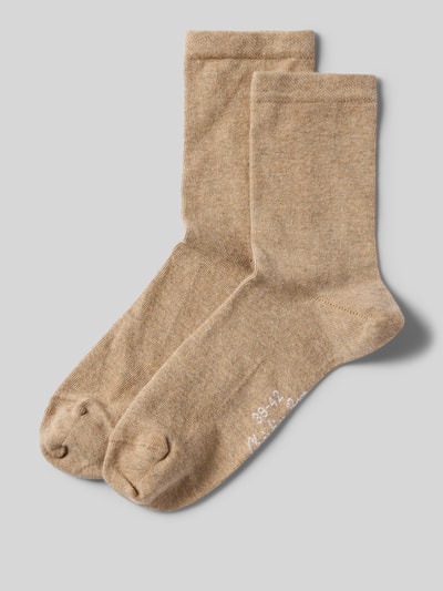 Christian Berg Woman Socken mit Label-Detail im 2er-Pack Sand Melange 1