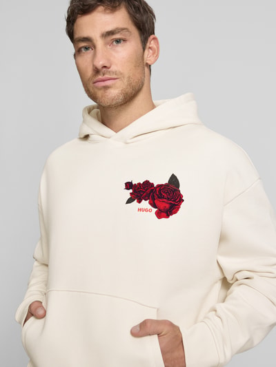HUGO Regular Fit Hoodie aus reiner Baumwolle Modell 'DAGETHOOD' Weiss 3