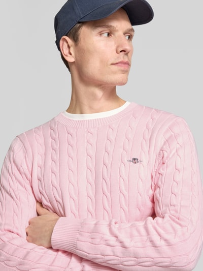 Gant Strickpullover mit Rundhalsausschnitt Pink 3