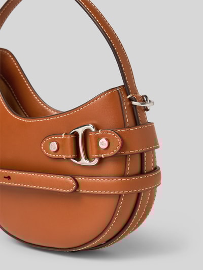 Lauren Ralph Lauren Handtas van runderleer met draagband en schouderband Cognac - 3