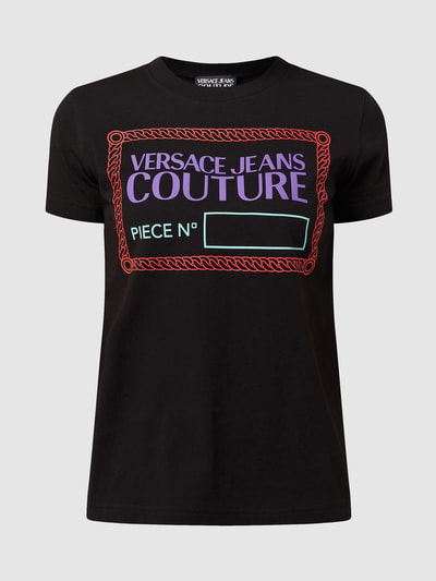 Versace Jeans Couture T-shirt z logo Czarny 2