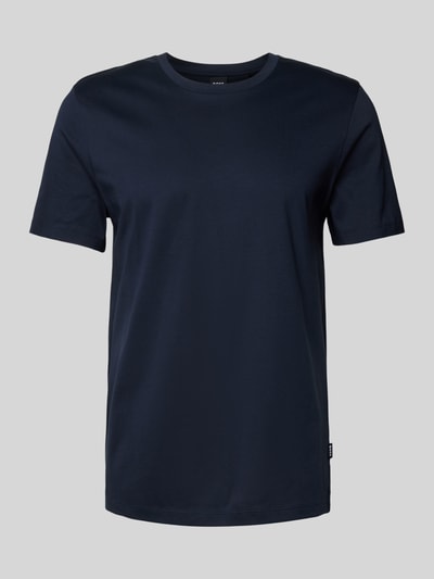 BOSS T-Shirt mit geripptem Rundhalsausschnitt Modell 'Tessler' Marine 1