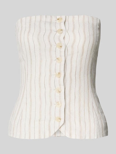 Samsøe Samsøe Slim Fit Off-Shoulder-Bluse aus reinem Leinen Modell 'SAELLENA' Offwhite 2