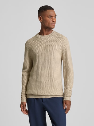 CG - Club of Gents Strickpullover aus Woll-Mix mit Rundhalsausschnitt Offwhite 4
