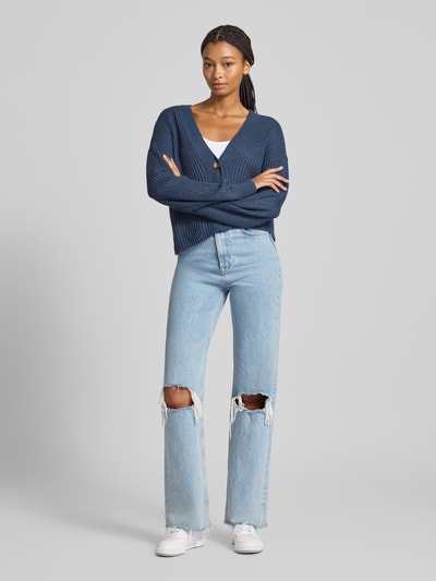 Only Kurtka z dzianiny o kroju regular fit z obniżonymi ramionami model ‘CAROL’ Jeansowy niebieski 1