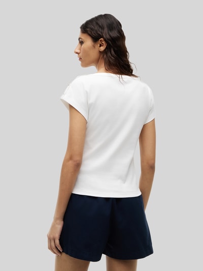 Tommy Hilfiger Regular Fit T-Shirt aus reiner Baumwolle mit Knopf-Details Ecru 5