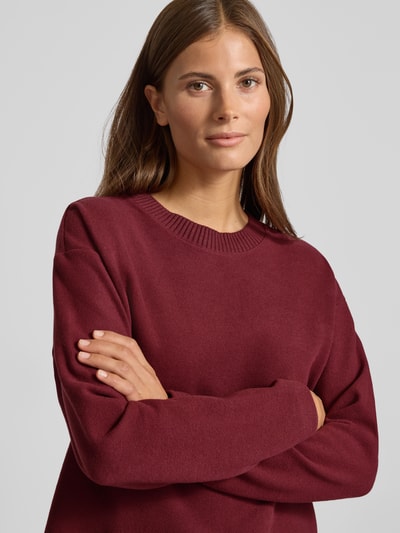 s.Oliver RED LABEL Sweter o kroju regular fit z mieszanki bawełny Bordowy 3