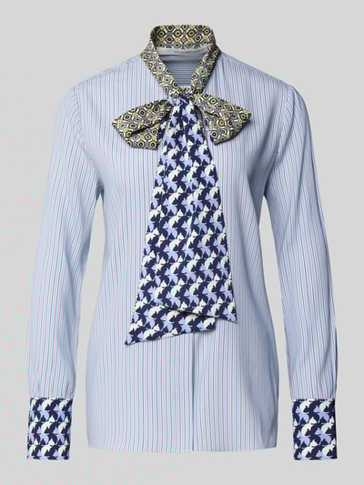 Herzensangelegenheit Regular Fit Seidenbluse mit Schleifen-Detail Hellblau 2
