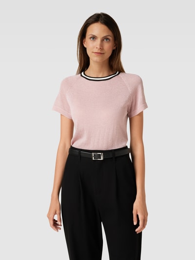 Jake*s Collection Gebreid shirt met contraststrepen Roze - 4