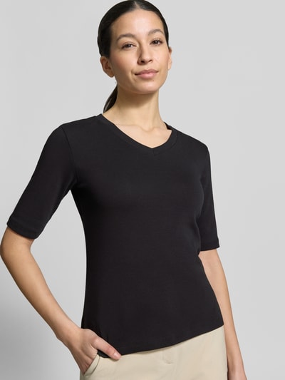 Christian Berg Woman T-shirt z dekoltem w serek Czarny 3