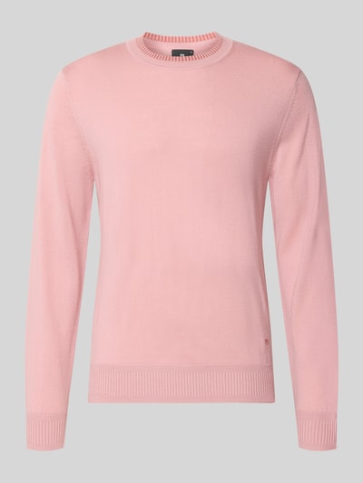 Produktfoto, Regular Fit Wollpullover von Paul Smith in Rosa, reine Wolle, Strick, Rundhalsausschnitt, gerippte Bündchen, feine Textur