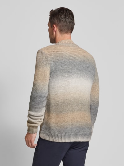 Brax Gebreide pullover met labeldetail, model 'Buddy' Lichtgrijs - 5