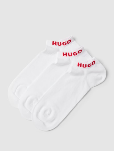 HUGO Sneakersocken mit Label-Print im 3er-Pack Weiss 1