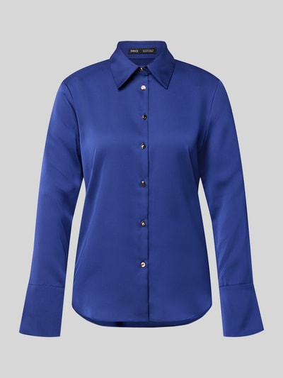MANGO Slim Fit Bluse aus Satin Modell 'IDEALE' Royal 1