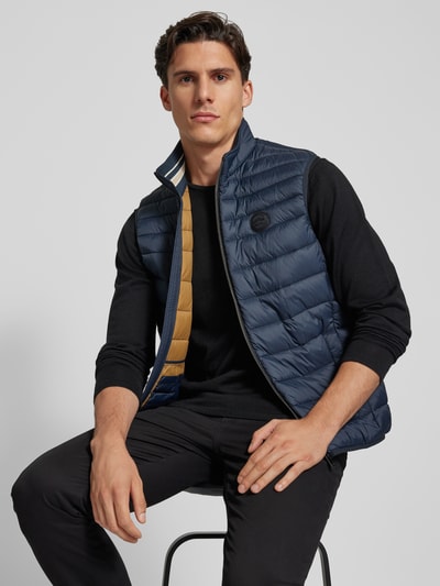 Christian Berg Men Bodywarmer met labelpatch Marineblauw - 3