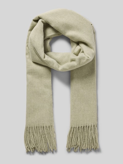 OPUS Sjaal met franjes, model 'BOA' Rietgroen - 1