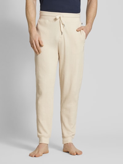 BOSS Sweatpants mit Label-Details Modell 'Structure' Ecru 4